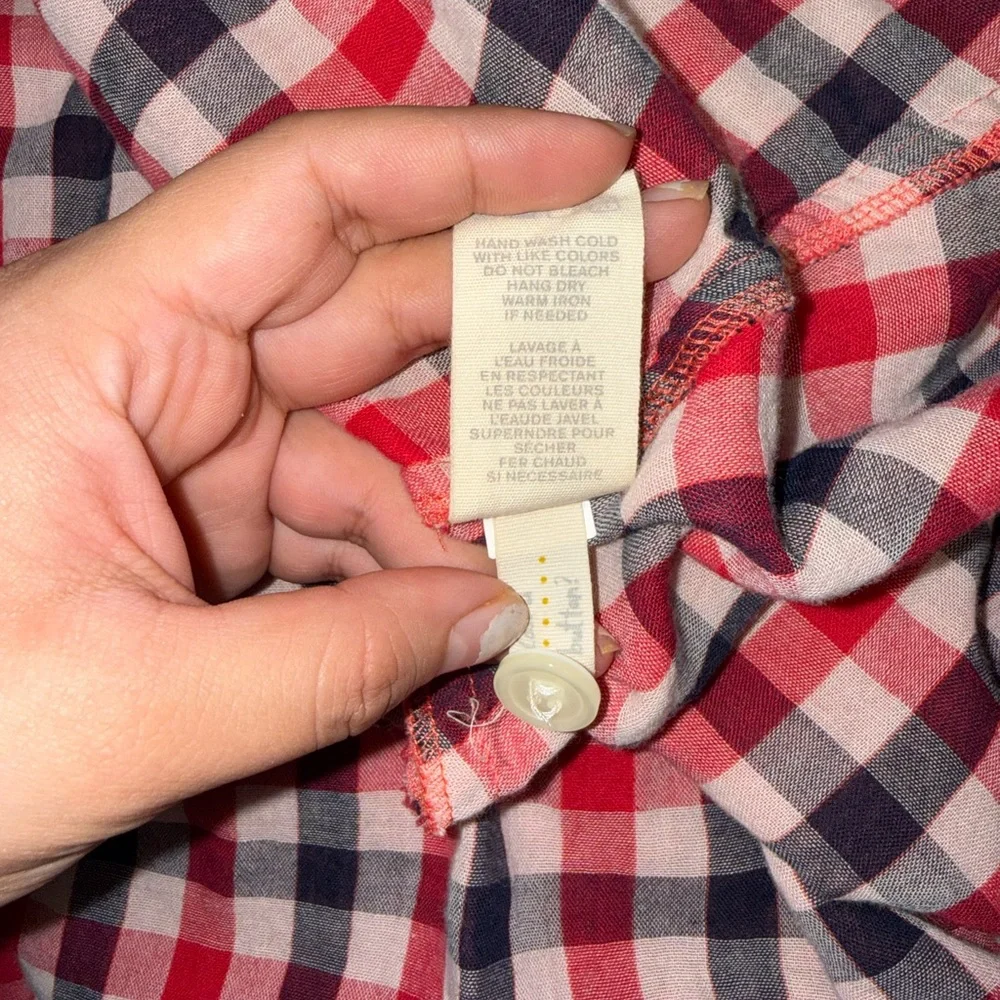 Fossil 100% Cotton Orange and Black Plaid Dress - Picture 8 of 9